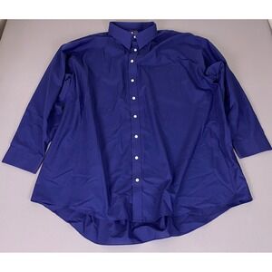 Stafford Performance Super Shirt Men's 20 34-35 Big Blue Long Sleeve Dress Shirt